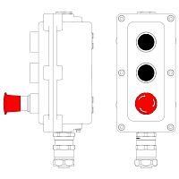 Пост управления взрывонепроницаемый из алюм. LCSD-03-B-MB-P1B(11)x1-P1B(11)x1-P6R(11)x1-PBMB-KAEPM2MHK-20 DKC LCSD21000135