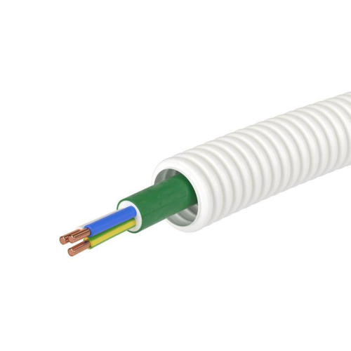 Труба гофрированная ПЛЛ гибкая d25мм безгалоген. (HF) с кабелем ППГнг(А)-FRHF 3х2.5 РЭК ГОСТ+ бел. (уп.50м) DKC 8S82550FRHF фото 3