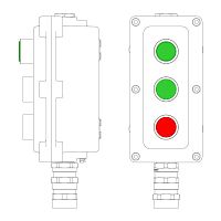 Пост управления взрывонепроницаемый из алюм. LCSD-03-B-MB-L1G(220)x1-P1G(11)x1-P1R(11)x1-PBMB-KA2MHK DKC LCSD21000107