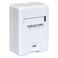 Корпус розетки настенной на 1 модуль Keystone со шторкой и маркером бел. TERACOM PRO EKF TRP-EBOX-1KSTN-WH