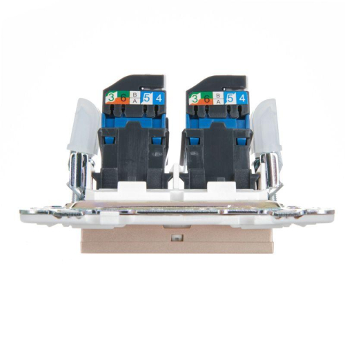 Розетка компьютерная двойн. RJ45 кат.6 SKANDY SK-K04Sa песочн. IEK SK-K20-2-K98 фото 5