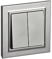 Выключатель 2-кл. СП BRITE ВСР10-2-0-БрС 10А в сборе сталь IEK BR-V20-0-10-K46-F