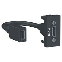 Розетка HDMI 1-мод. UNICA MODULAR антрацит SchE NU343054