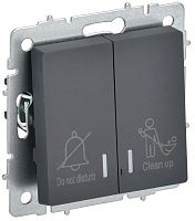 Выключатель 2-кл. BRITE 10А ВС10-2-9-БрГ для отелей с индик. механизм графит IEK BR-V20-2-10-K53