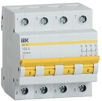 Выключатель нагрузки (мини-рубильник) 4п 125А ВН-32 KARAT IEK MNV10-4-125