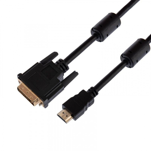 Шнур HDMI - DVI-D gold 3м с фильтрами Rexant 17-6305 фото 3