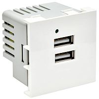 Розетка 2мод. USB A+A 4.2А РКЮ-23-40-П бел. PRIMER IEK PR-KK40D-RU-0-2-AA-K01