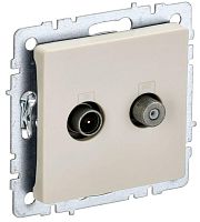 Розетка телевизионная TV/SAT 2-м BRITE РТВ/РСп12-БрКр механизм беж. IEK BR-AF20-O-K10
