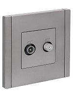 Розетка 2-м TV+SAT FORTE&PIANO FP538 сталь IEK FP-AF20-O-K46