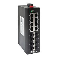 Коммутатор неуправляемый промышленный U-8GX/SFP-8GT 8 портов 1000Base-X SFP 8 портов 10/100/1000Base-T(X) RJ45 монтаж на DIN-рейку TSX EKF TSX-U-8GX/SFP-8GT