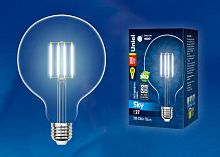 Лампа светодиодная LED-G125-10W/NW/E27/CL PLS02WH Sky прозр. картон Uniel UL-00004859