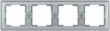 Рамка 4-м BOLERO РГ-4-БС горизонт. серебр. IEK EMB40-K23