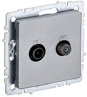 Розетка телевизионная TV/SAT 2-м Brite РТВ/РСп12-БрА механизм алюм. IEK BR-AF20-O-K47