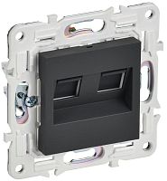 Розетка компьютерная двойн. RJ45 кат.5E SKANDY SK-K03G графит IEK SK-K20-1-K53