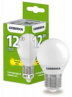 Лампа светодиодная G45 12Вт шар 3000К E27 230В GENERICA LL-G45-12-230-30-E27-G