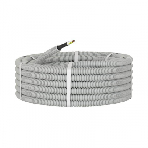 Труба гофрированная ПВХ гибкая d16мм с кабелем ВВГнг(А)-LS 3х1.5 РЭК ГОСТ+ сер. (уп.50м) DKC 9L91650 фото 2