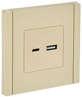 Розетка USB A+C 3.1А FORTE&PIANO FP450 ваниль IEK FP-U22-D31-K10