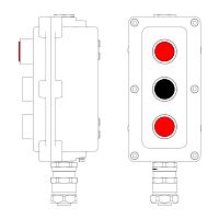 Пост управления взрывонепроницаемый из алюм. LCSD-03-B-MB-L1R(220)x1-P1B(11)x1-P1R(11)x1-PBMB-ANP15BMB DKC LCSD21000129