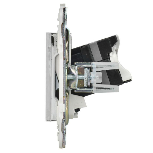Розетка компьютерная двойн. RJ45 кат.5E SKANDY SK-K03N никель IEK SK-K20-1-K50 фото 3