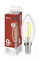 Лампа светодиодная LED-СВЕЧА-deco 9Вт свеча прозрачная 4000К нейтр. бел. E14 1040лм 230В IN HOME 4690612026206