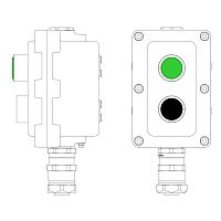 Пост управления взрывонепроницаемый из алюминия LCSD-02-B-MB-L1G(220)x1-P1B(11)x1-PBMB-KAEPM2MHK-20 DKC LCSD21000087