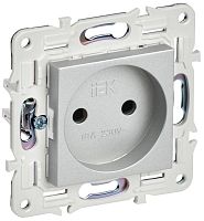 Розетка SKANDY 10А без заземл. без защ. шторок SK-R02S серебр. IEK SK-R10-10-K23