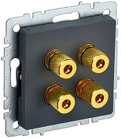 Аудиорозетка 4-м BRITE РА10-БрГ механизм графит IEK BR-S40-K53