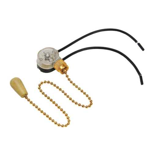 Выключатель для настенного светильника с проводом и деревянным наконечником gold блист. Rexant 06-0243-A фото 2