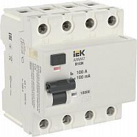 Выключатель дифференциального тока (УЗО) 4п 100А 100мА тип AC ВДТ R10N ARMAT IEK AR-R10N-4-100C100