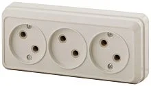 Розетка 3-м ОП Quadro 2-205-02 16А IP20 250В 3х2P сл. кость Intro Б0053813