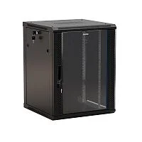 Шкаф настенный 19дюйм 9U 500х600х600мм TWB-0966-GP-RAL9004 стеклян. дверь черн. Hyperline 392631