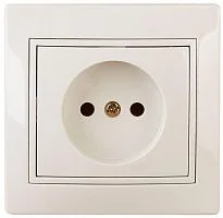 Розетка 1-м СП Plano 1-201-02 16А IP20 250В 2P сл. кость Intro Б0027608