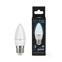 Лампа светодиодная Black 9.5Вт свеча 6500К холод. бел. E27 950лм GAUSS 103102310