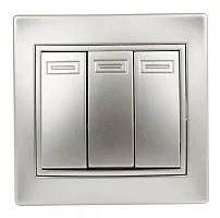 Выключатель 3-кл. СП Plano 10А IP20 1-106-03 250В алюм. Intro Б0030050