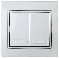 Выключатель 2-кл. СП Plano 10А IP20 1-104-01 250В бел. Intro Б0027601