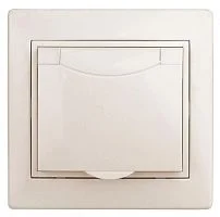 Розетка 1-м СП Plano 1-203-02 16А IP20 250В 2P+E Schuko защ. крышка сл. кость Intro Б0027612