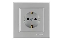 Розетка 1-м СП Karea 16А IP20 с/з сереб. Makel 56065028