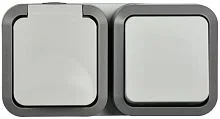 Блок ОП розетка + выключ. горизонт. TORS 16А IP55 TS242 бел. IEK TS-G10-6-55-V-K41