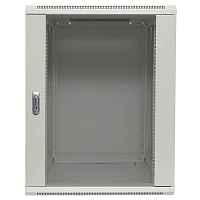 Шкаф настенный 19дюйм TERACOM PRO 12U 600х600мм дверь стеклянная с замком-ручкой сер. EKF TRP-WLL-1266-40G
