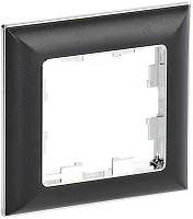 Рамка 1-м BRITE РУ-1-Бр хром/черн. IEK BR-M12-12-2-K23