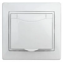 Розетка СП Plano 2P+E Schuko 1-207-01 16А-250В с защ. шторками с крышкой IP42 бел. Intro Б0035338