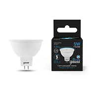 Лампа светодиодная Black 5Вт MR16 6500К холод. бел. GU5.3 530лм 12В GAUSS 201505305