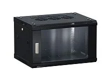 Шкаф настенный 19дюйм TERACOM PRO 9U 600х450мм дверь стеклянная с замком-ручкой черн. EKF TRP-WLL-0964-40B