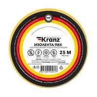 Изолента ПВХ 0.13х19мм 25м желт. (уп.5шт) Kranz KR-09-2202