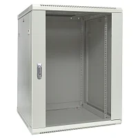 Шкаф настенный 19дюйм TERACOM PRO 12U 600х450мм дверь стеклянная с замком-ручкой сер. EKF TRP-WLL-1264-40G
